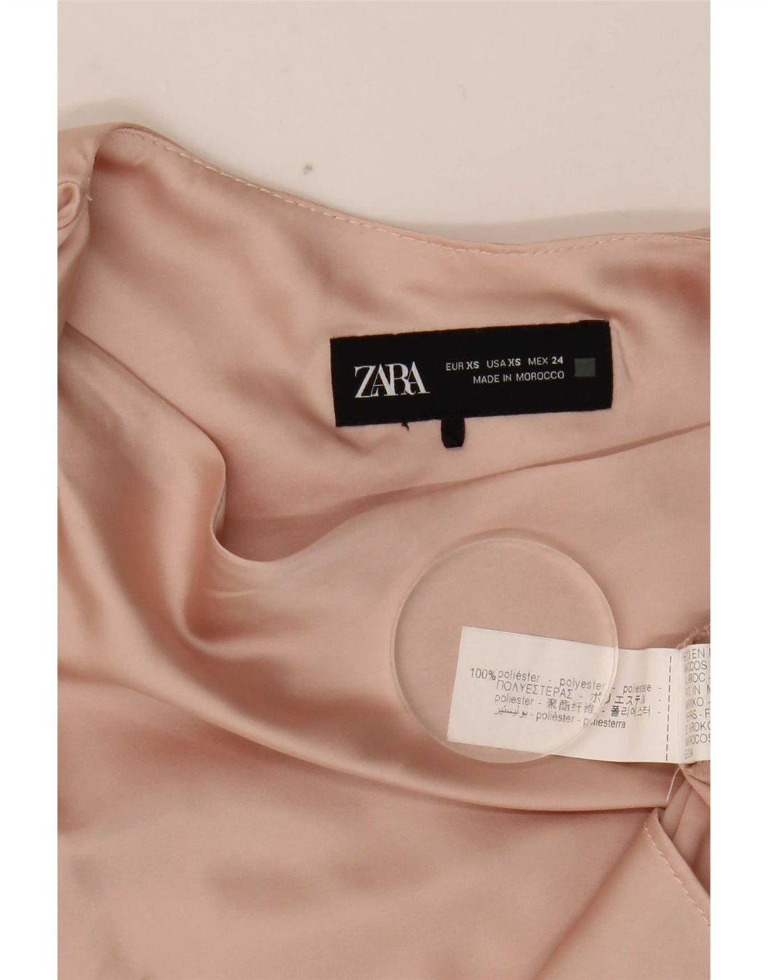 Zara Γυναικεία Αμάνικη Μπλούζα Τοπ UK 6 XS Ροζ Πολυεστέρας