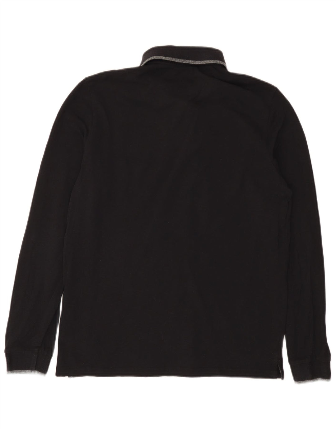 CHAMPION Ανδρικό μακρυμάνικο μπλουζάκι πόλο, μικρό μαύρο βαμβακερό