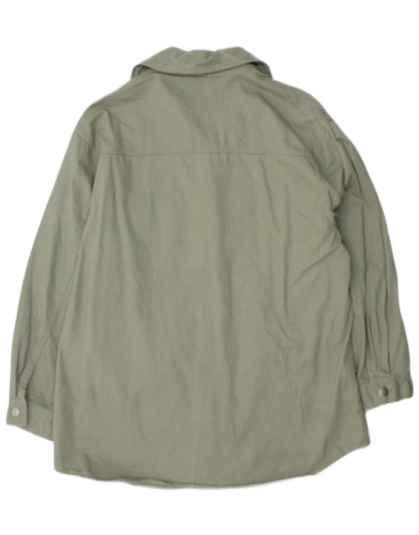 Zara Mens Oversized Utility Jacket UK 10 Small Green Cotton