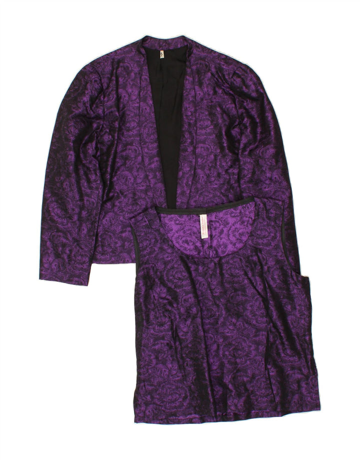 VINTAGE Womens 2 Piece Set UK 14 Medium Purple Floral Vintage Vintage and Second-Hand Vintage from Messina Hembry 