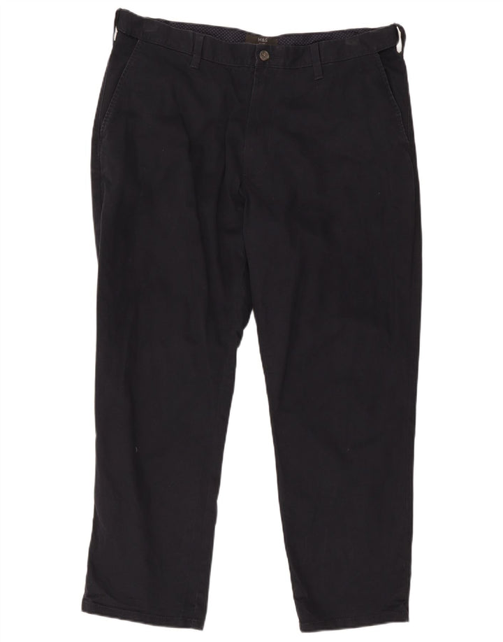 Ανδρικό ίσιο παντελόνι Chino Marks & Spencer W38 L29 Navy Blue