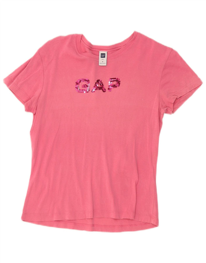 Gap Γυναικείο γραφικό T-Shirt Top UK 12 Medium Pink