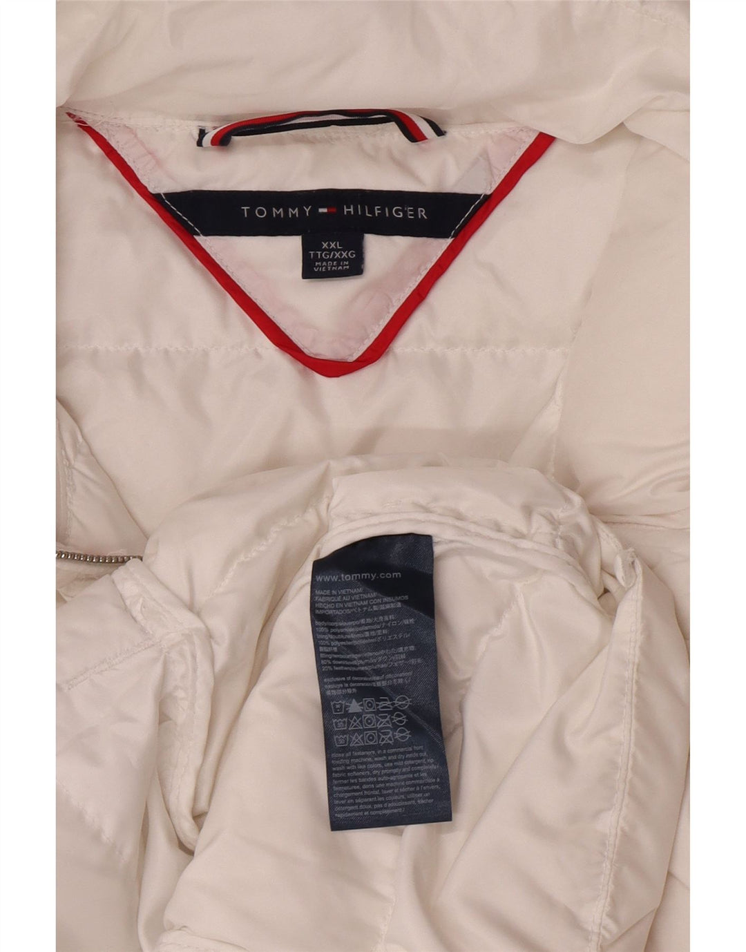 Tommy Hilfiger Γυναικείο μπουφάν με επένδυση UK 20 2XL Λευκό Πολυαμίδιο