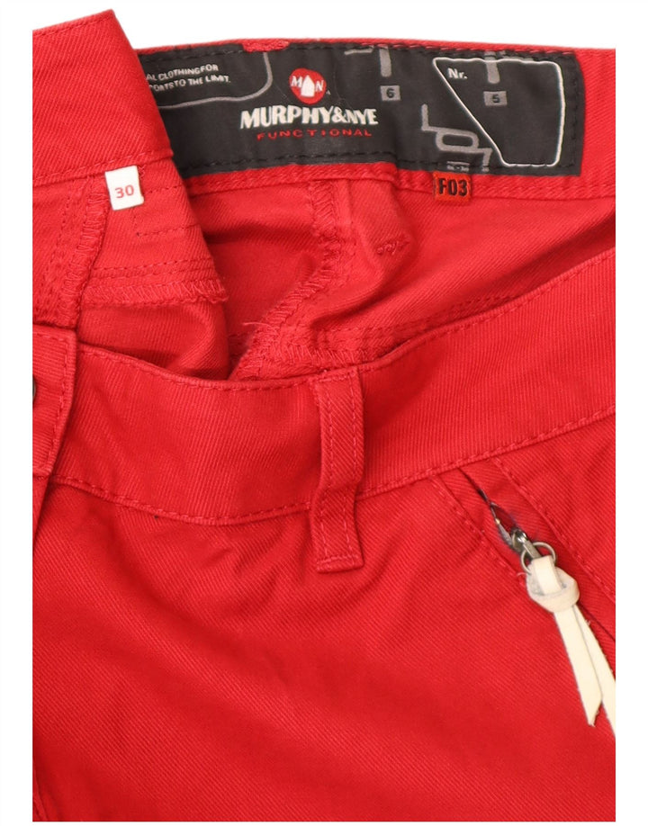 MURPHY & NYE Γυναικείο ίσιο παντελόνι Chino W30 L32 Κόκκινο βαμβακερό
