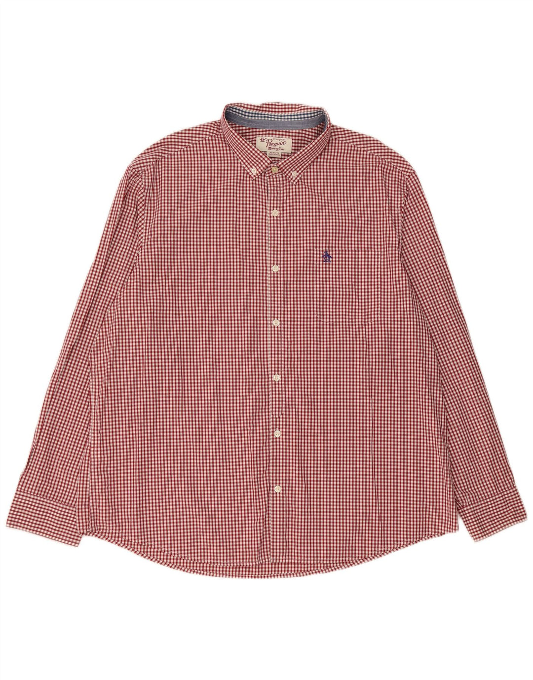 Ανδρικό πουκάμισο Penguin XL Red Gingham Cotton