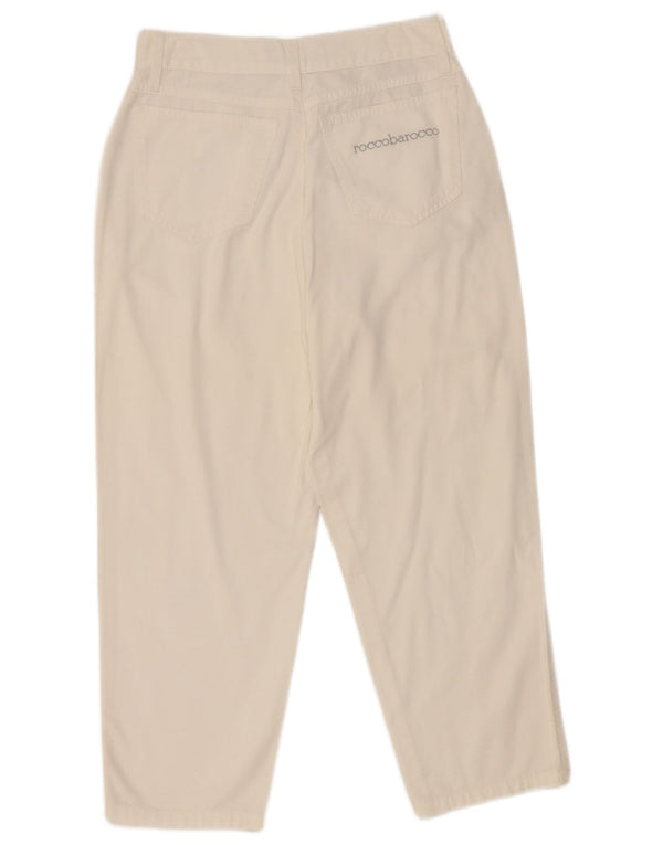 Roccobarocco Γυναικείο ψηλόμεσο παντελόνι Capri IT 44 Medium W26 L22 Λευκό