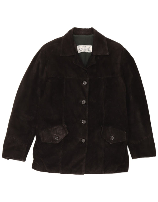 Vintage Γυναικείο Suede Jacket IT 42 Medium Black Leather