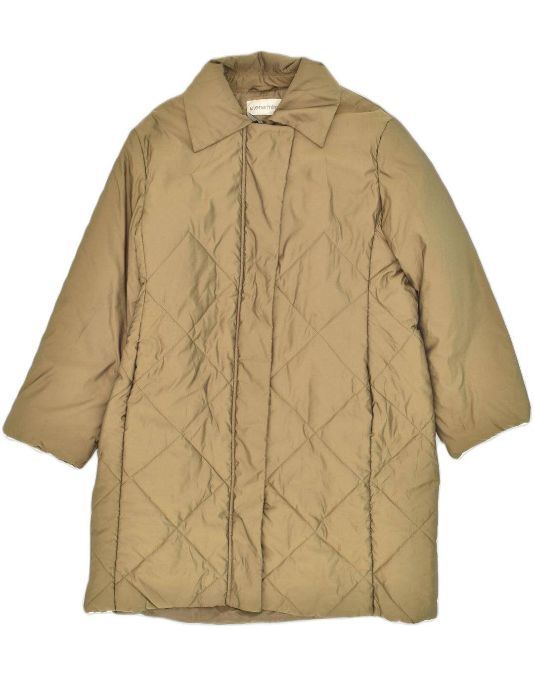 ELENA MIRO Womens Padded Coat US 12 Large Brown Polyester | Vintage ELENA MIRO | Thrift | Second-Hand ELENA MIRO | Used Clothing | Messina Hembry 