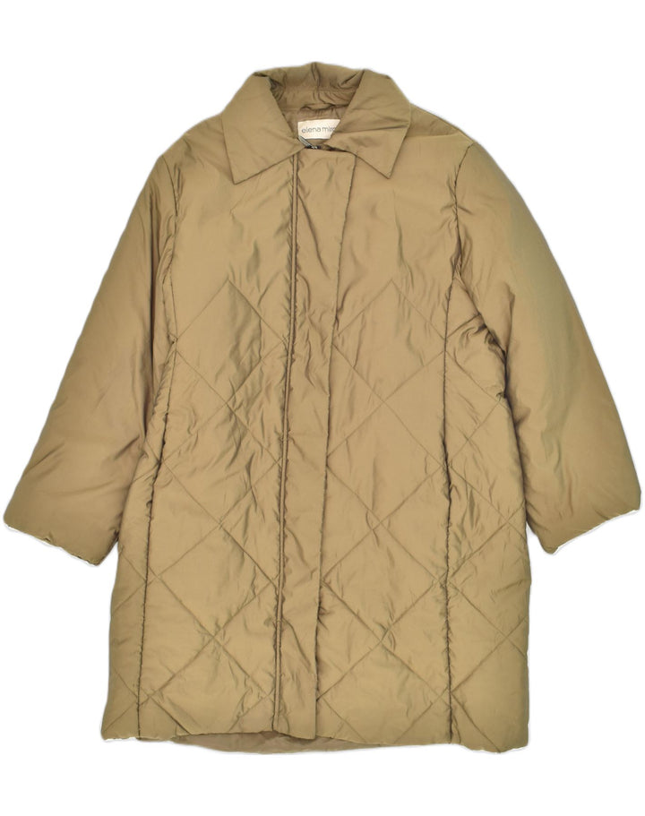ELENA MIRO Womens Padded Coat US 12 Large Brown Polyester | Vintage ELENA MIRO | Thrift | Second-Hand ELENA MIRO | Used Clothing | Messina Hembry 