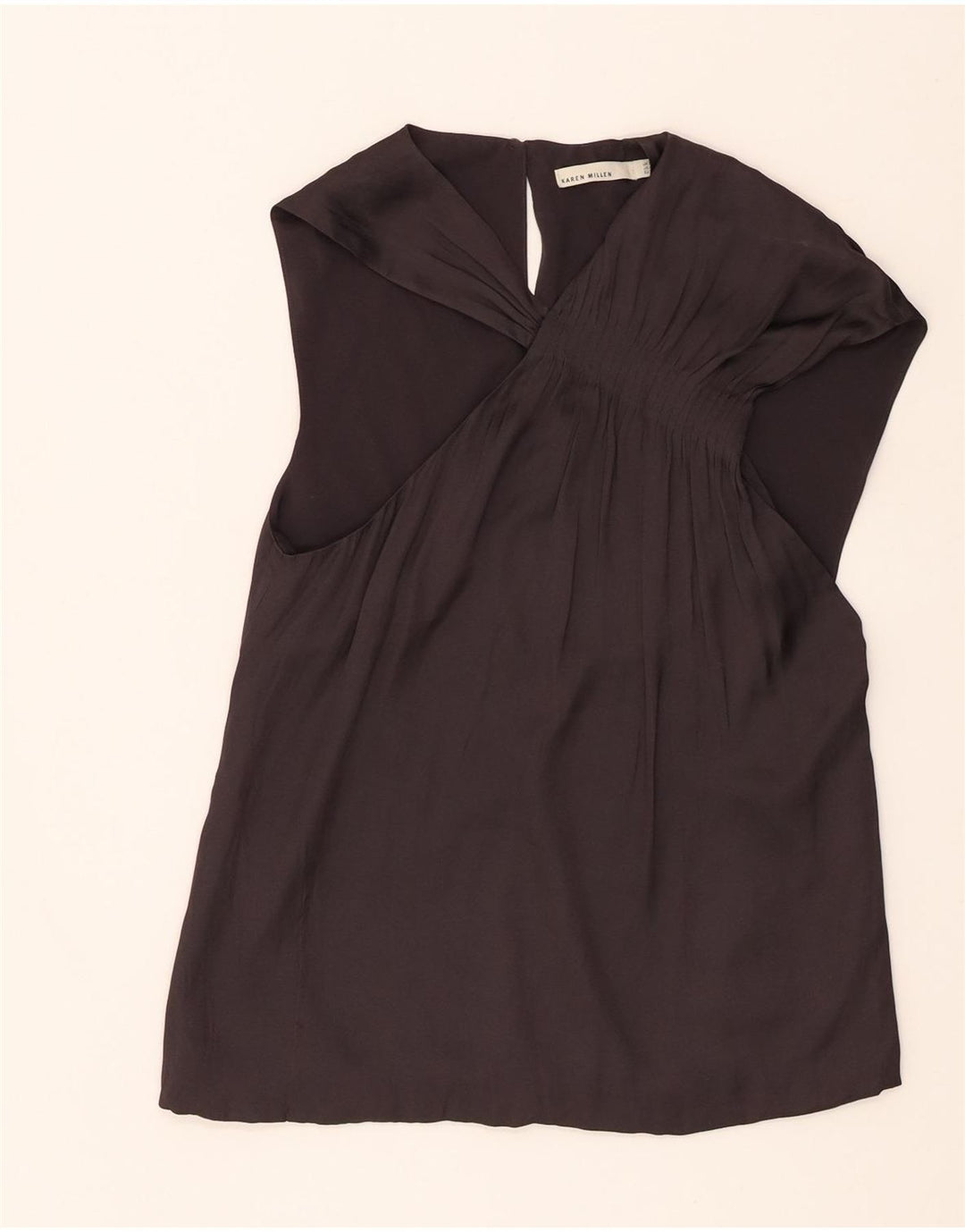 Karen Millen Γυναικεία Αμάνικη Μπλούζα Τοπ UK 8 Small Black Polyester
