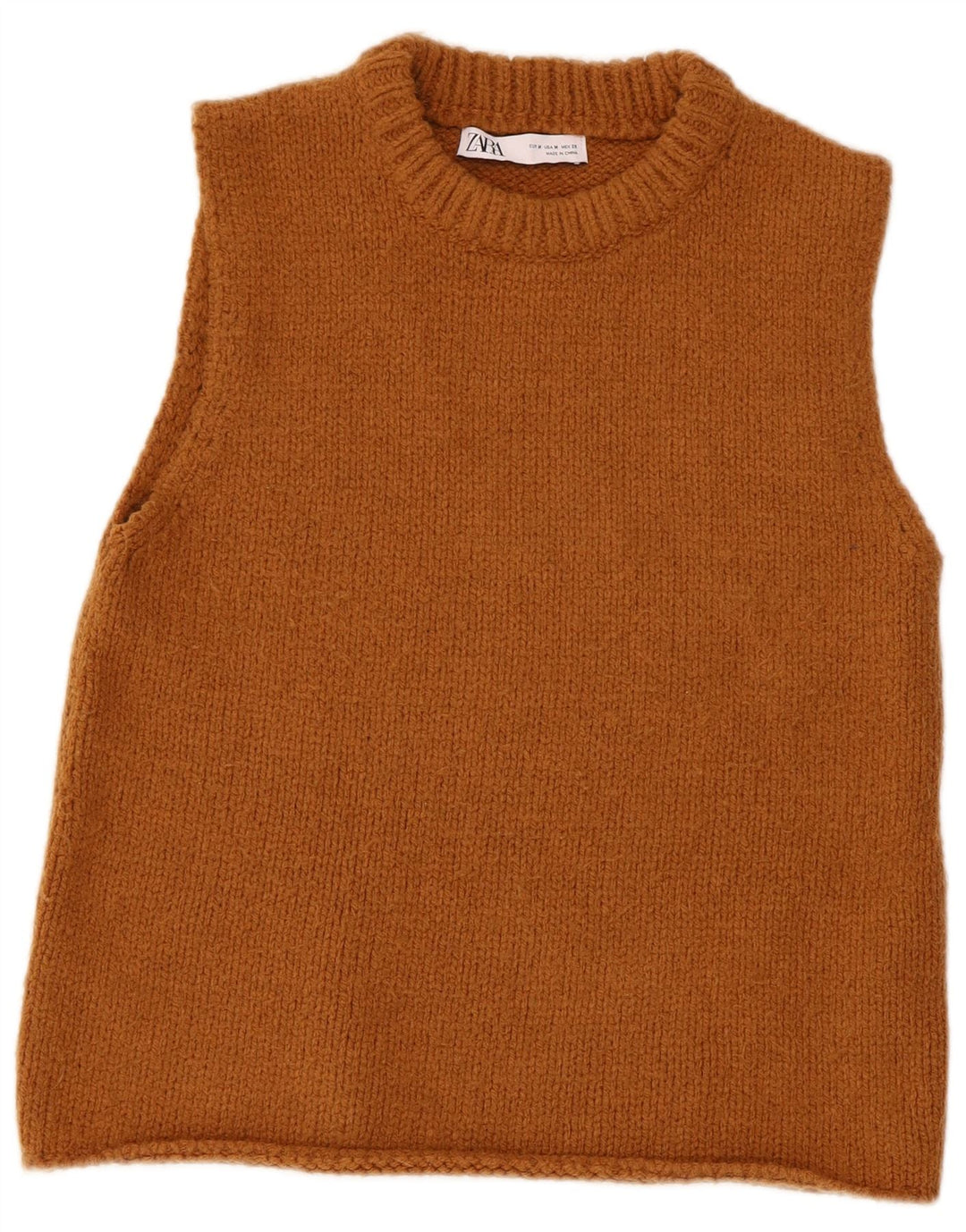 Zara Γυναικείο Γιλέκο Tank Top UK 12 Μεσαίο Καφέ Ακρυλικό