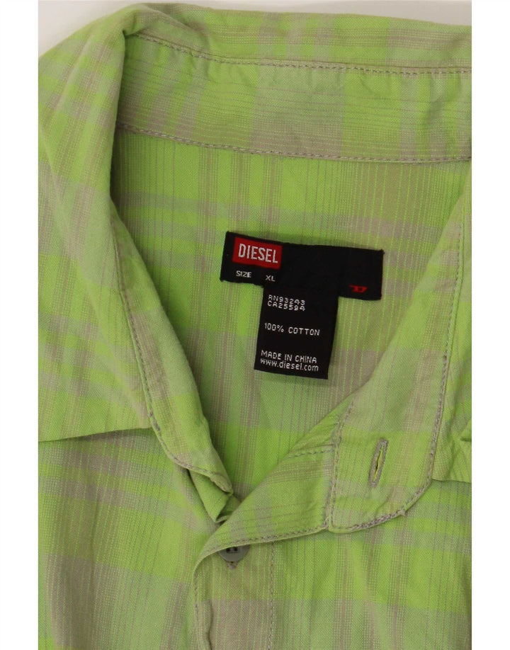 Ανδρικό πουκάμισο Diesel XL Green Check Cotton