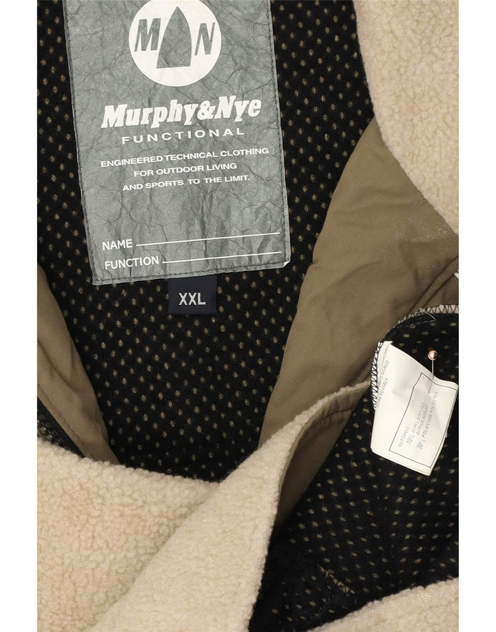 Murphy & Nye Mens Fleece Jacket UK 44 2XL Green Colourblock Ακρυλικό