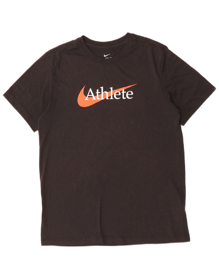 Μπλουζάκι γραφικό Nike, ανδρικό Dri Fit, μεσαίο μαύρο βαμβακερό