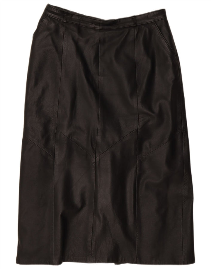 Vintage Γυναικεία Δερμάτινη Φούστα IT 42 Medium W28 Μαύρη