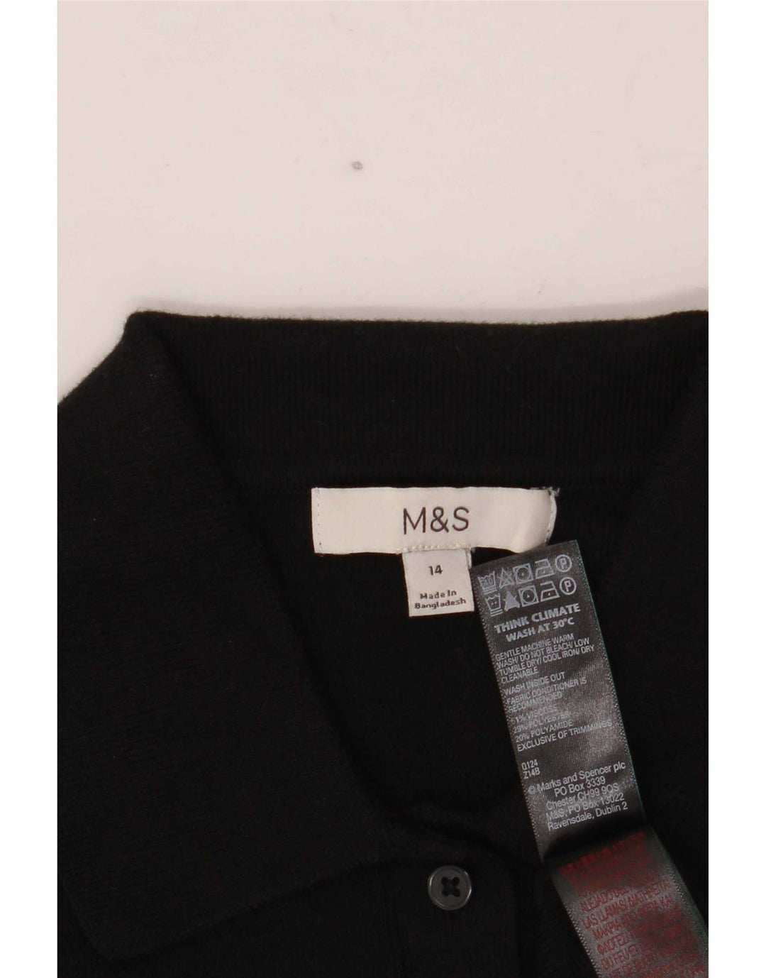 Marks & Spencer Γυναικείο πουλόβερ ζακέτα μεγάλου μεγέθους UK 14 μεγάλη μαύρη βισκόζη
