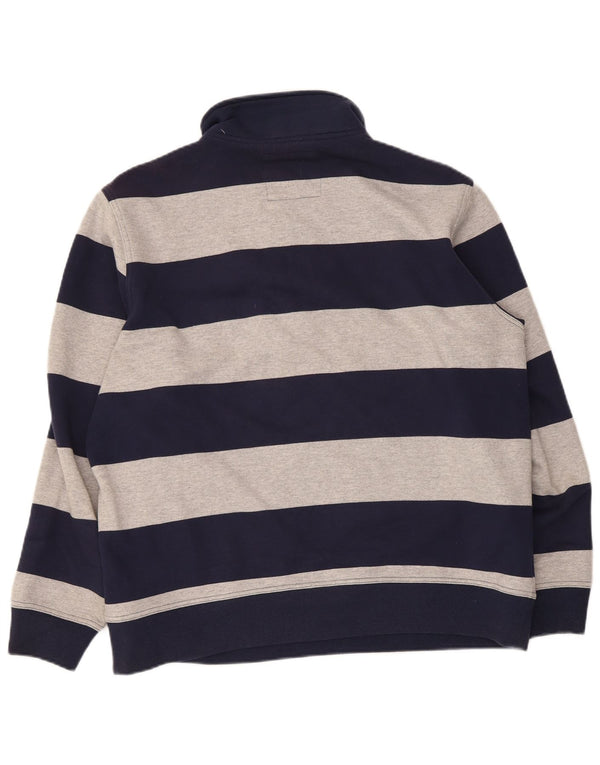 Ανδρικό φούτερ με φερμουάρ Crew Clothing, Jumper 2XL Navy Blue ριγέ βαμβακερό