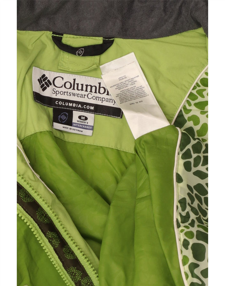 COLUMBIA Γυναικείο μπουφάν βροχής UK 14 Medium Green Colourblock