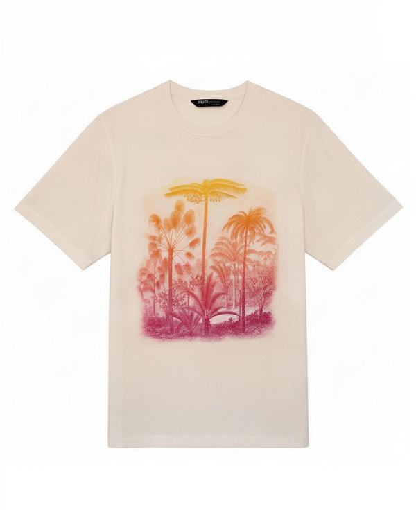 Γυναικείο γραφικό μπλουζάκι Marks & Spencer Top UK 16 μεγάλο λευκό βαμβακερό