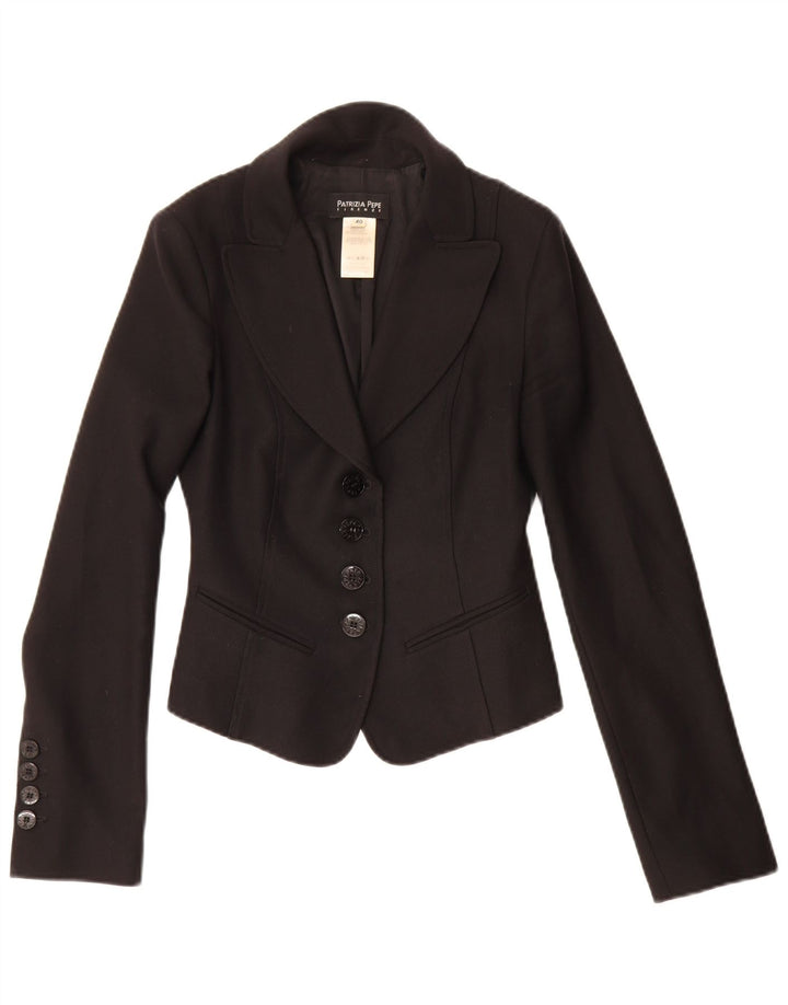 Patrizia Pepe Γυναικείο Μπουφάν Blazer με 4 Κουμπιά IT 40 Small Black Wool