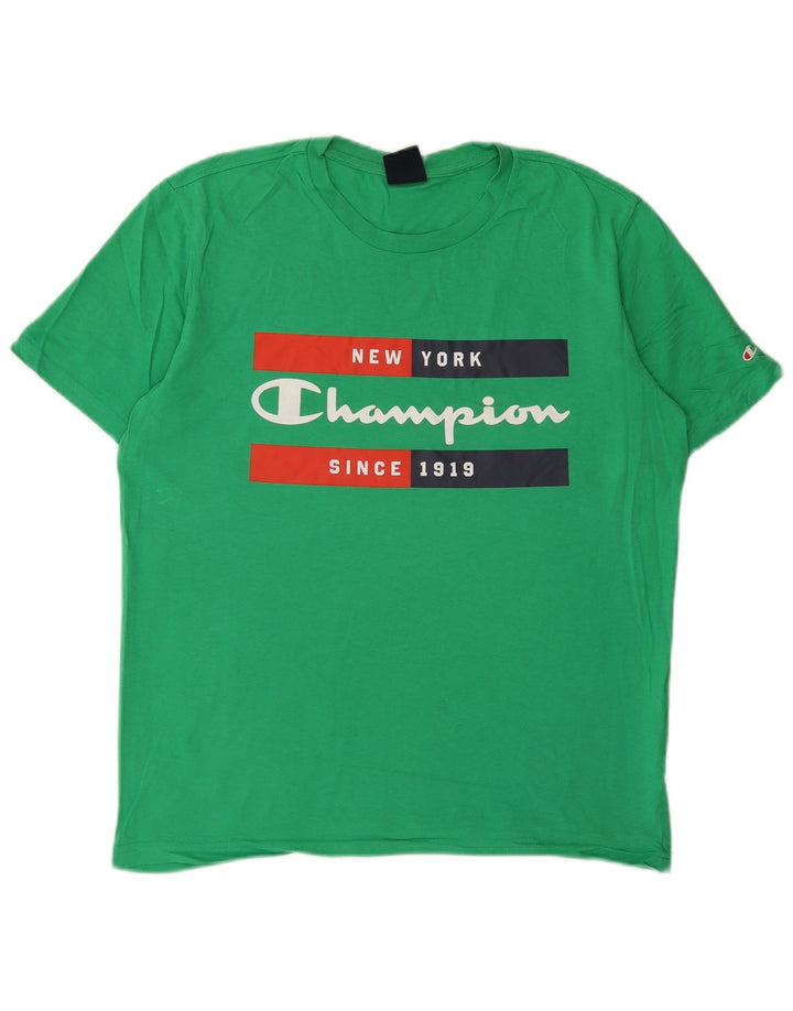 Ανδρικό γραφικό T-Shirt Champion Top Μεσαίο πράσινο βαμβακερό
