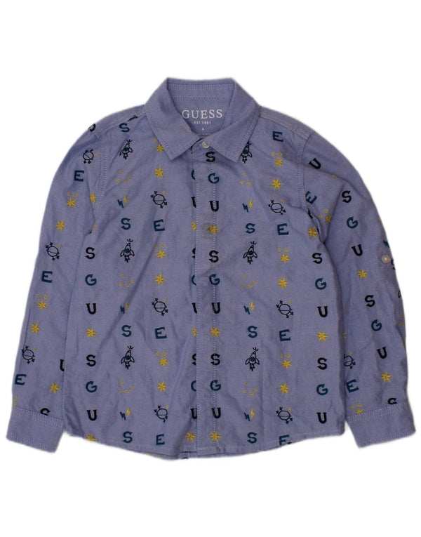 GUESS Boys Graphic Shirt 3-4 Years Blue Cotton