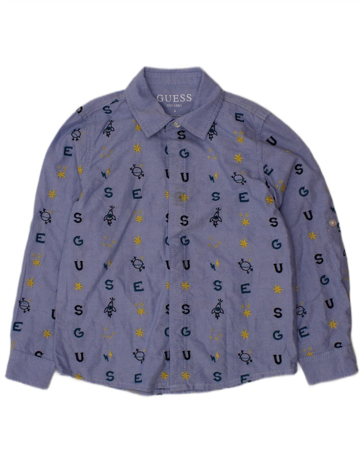 GUESS Boys Graphic πουκάμισο 3-4 ετών Μπλε βαμβακερό
