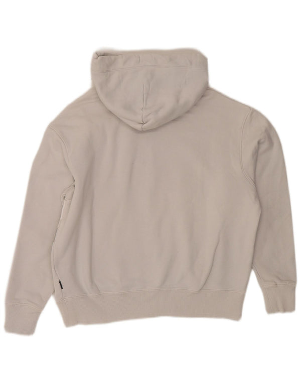 Converse Womens Crop Graphic Oversized Hoodie Jumper UK 6 XS Γκρι βαμβακερό