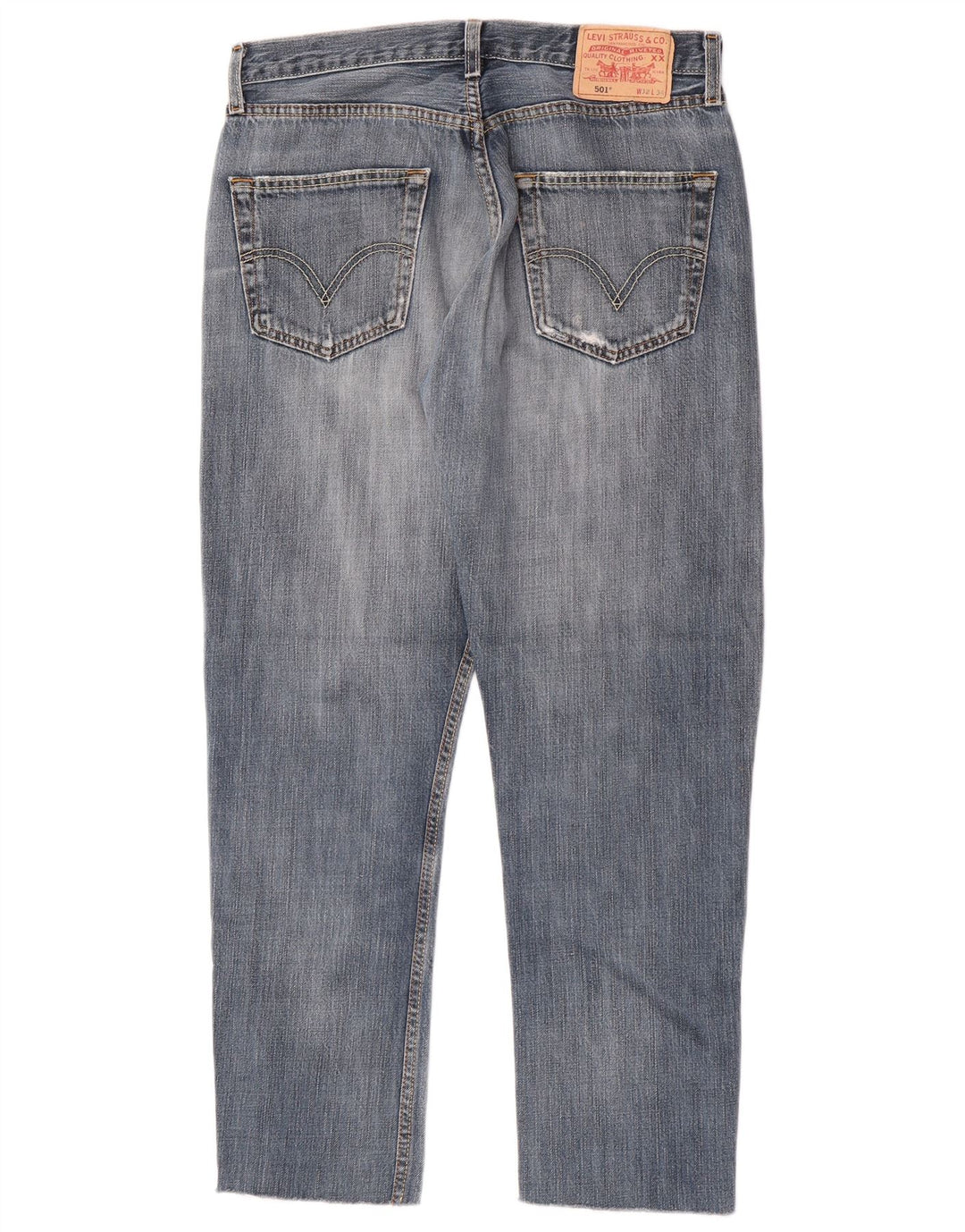 Levi's Mens 501 Distressed Straight Jeans W32 L28 Μπλε βαμβακερό