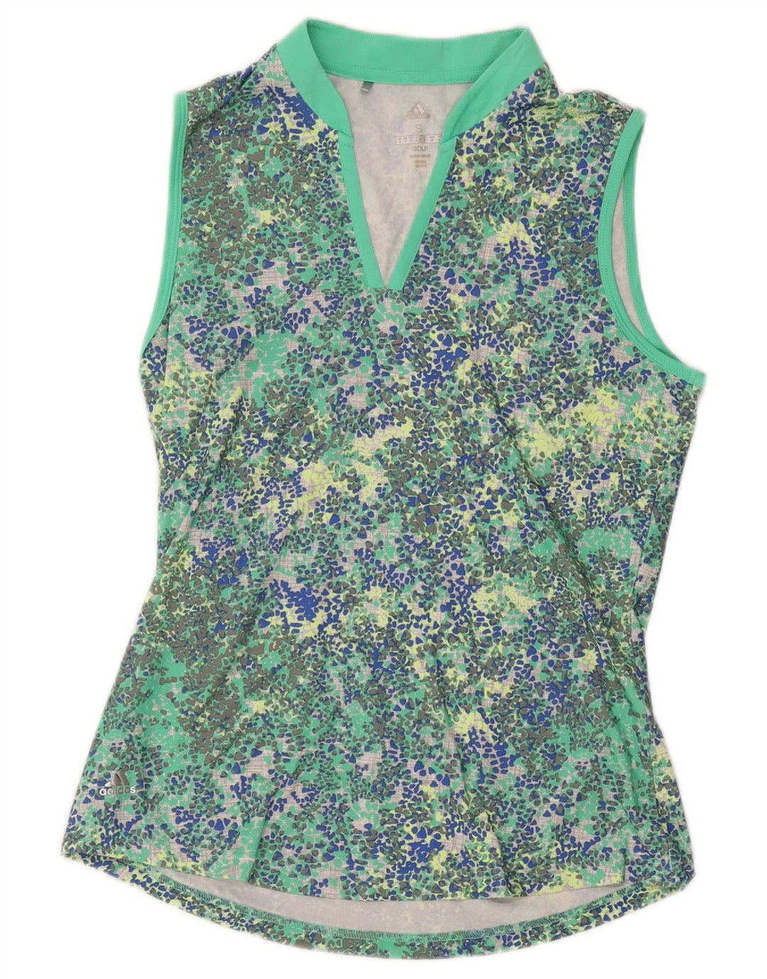 Γυναικείο γιλέκο γκολφ Adidas Top UK 10 Small Green Spotted Polyester