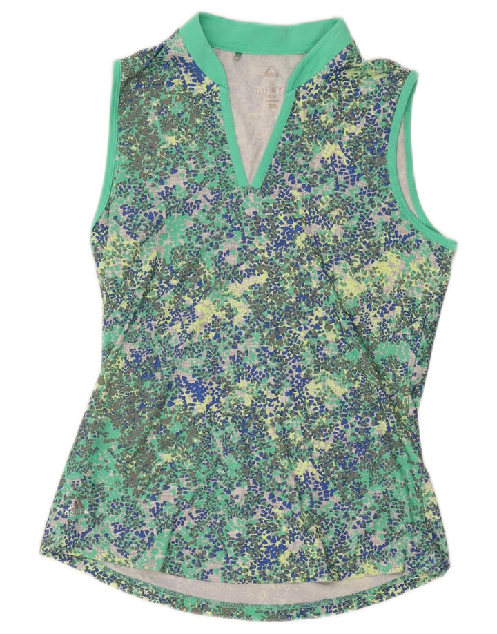 Γυναικείο γιλέκο γκολφ Adidas Top UK 10 Small Green Spotted Polyester