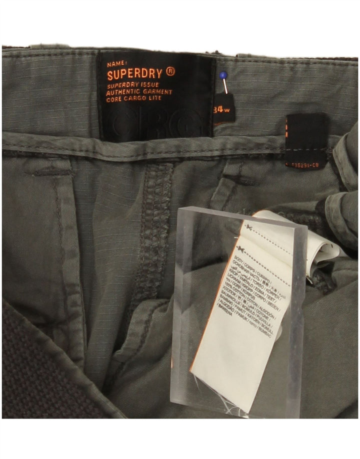 Ανδρικό σορτς Cargo SUPERDRY W34 Μεγάλο Χακί Βαμβακερό