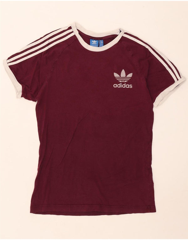 Ανδρικό T-Shirt Adidas Top από μεσαίο μπορντό βαμβάκι