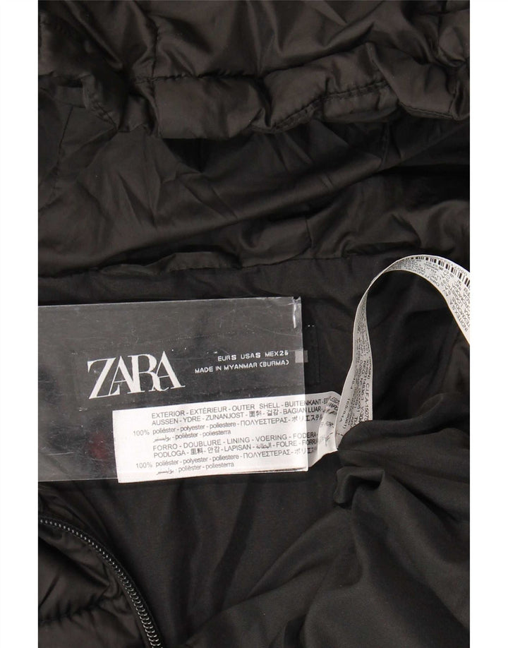 Zara Γυναικείο μπουφάν με κουκούλα UK 10 Small Black Polyester
