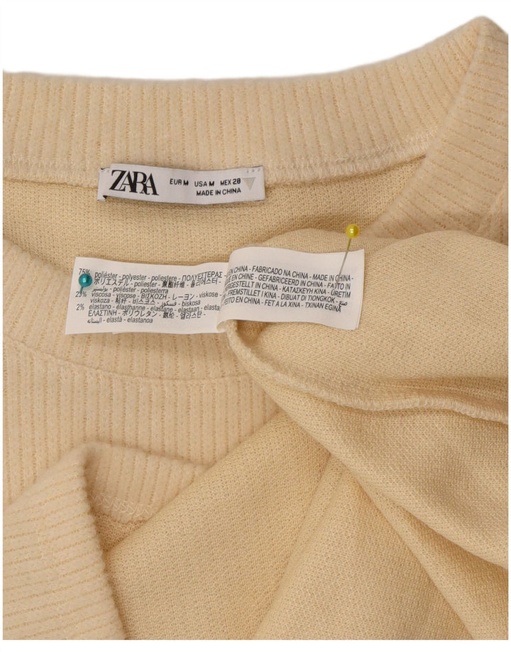 Zara Γυναικείο τοπ μακρυμάνικο UK 14 Medium Beige Πολυεστέρας