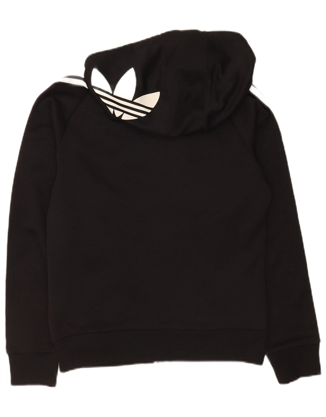 Γυναικείο πουλόβερ με κουκούλα με φερμουάρ Adidas UK 12 μεσαίο μαύρο πολυεστέρα