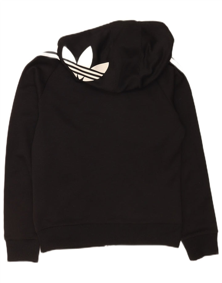 Γυναικείο πουλόβερ με κουκούλα με φερμουάρ Adidas UK 12 μεσαίο μαύρο πολυεστέρα