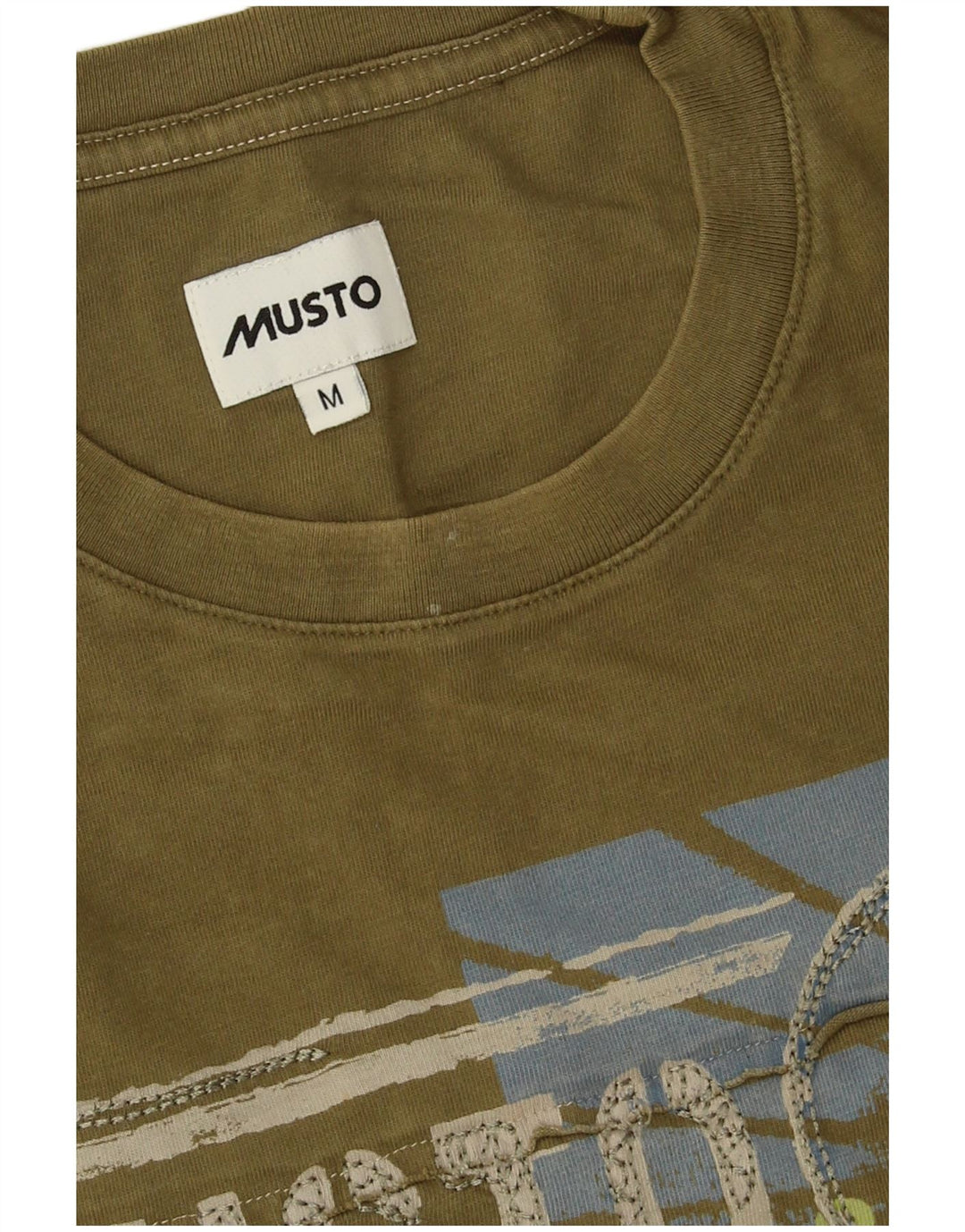 Ανδρικό γραφικό μπλουζάκι Musto Top Medium Khaki Cotton