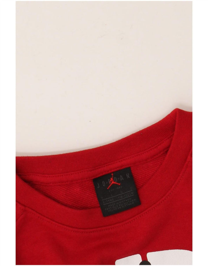 Jordan Boys Graphic Φούτερ Jumper 6-7 Years Large Red Colourblock