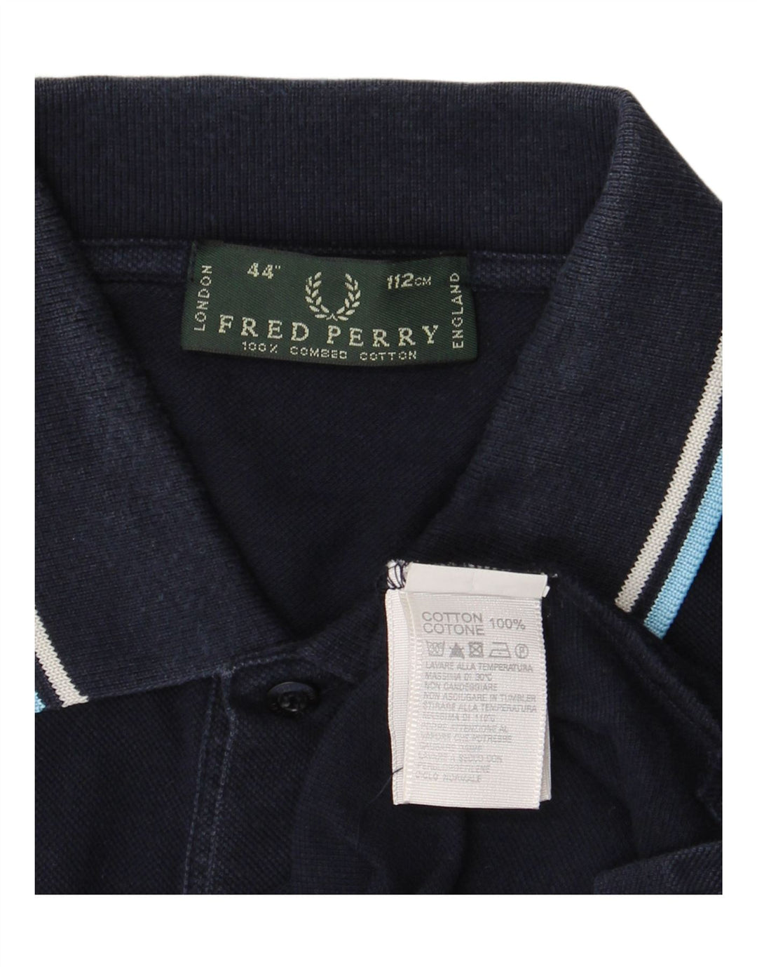 FRED PERRY Ανδρικό πουκάμισο πόλο μεσαίου μπλε βαμβακερό