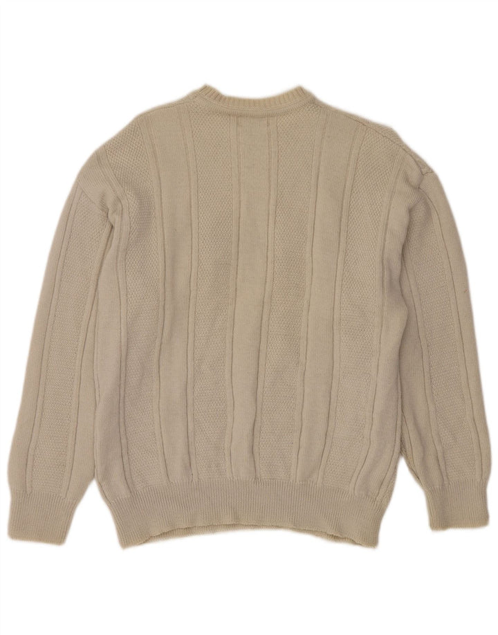 Ανδρικό πουλόβερ KAPPA Graphic Crew Neck Jumper Μεγάλο Μπεζ