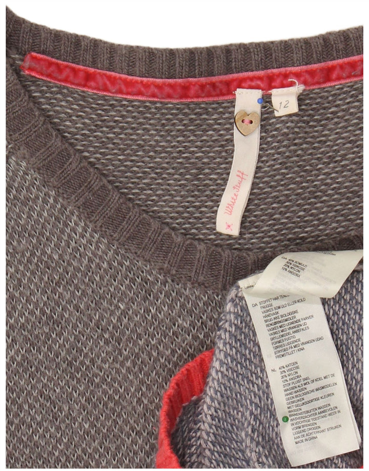 WHITE STUFF Γυναικείο Jumper Φόρεμα UK 12 Βαμβακερό μεσαίο γκρι χρώμα