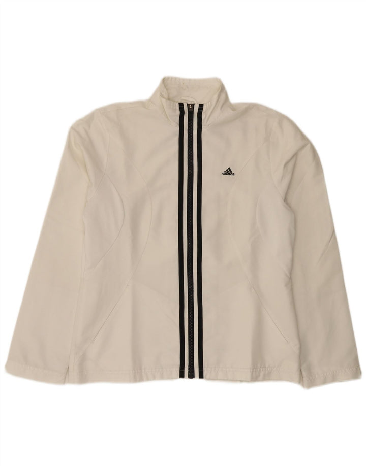 Γυναικεία αθλητική φόρμα Adidas Top Jacket UK 14 Medium White Polyester