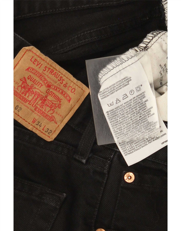 Levi's Mens 521 Tapered Jeans W34 L32 Μαύρο βαμβακερό