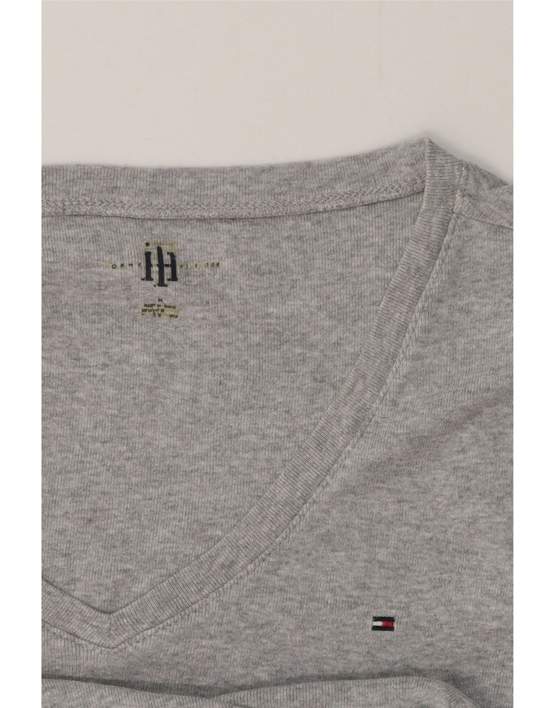 Γυναικείο T-Shirt TOMMY HILFIGER Top UK 12 Medium Grey