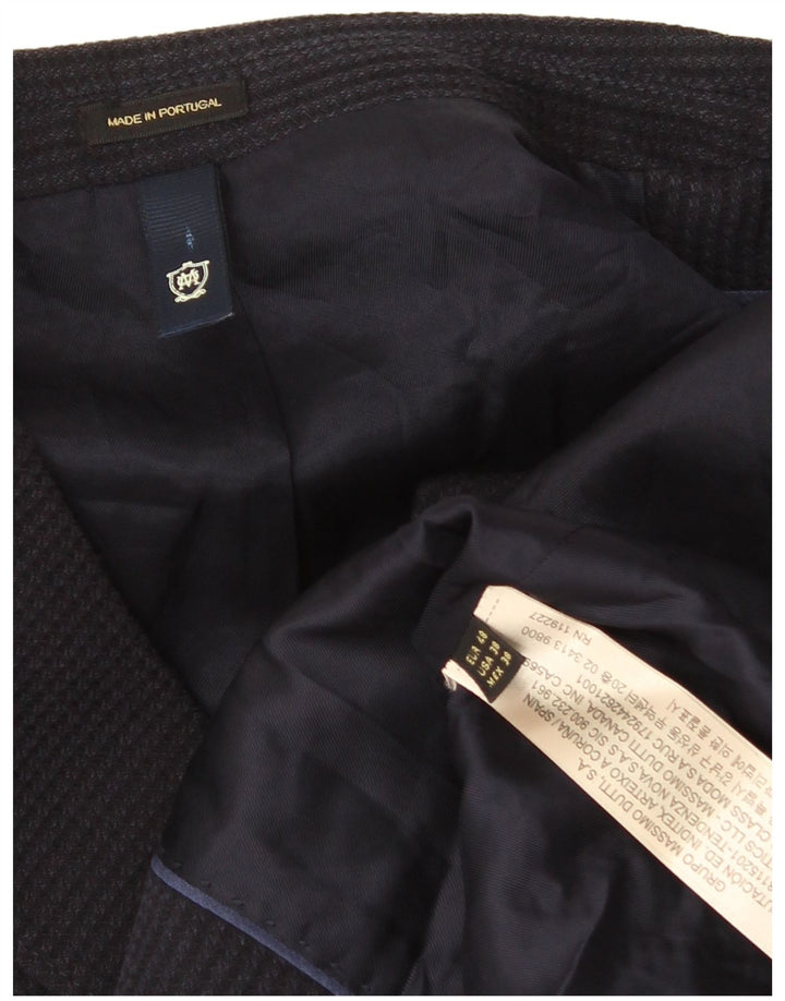 Massimo Dutti Ανδρικό σακάκι μπλέιζερ με 2 κουμπιά EU 48 Medium Navy Blue Acetate