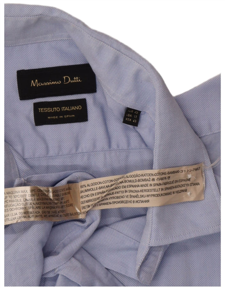 Ανδρικό πουκάμισο Massimo Dutti Μέγεθος 43 17 Μεγάλο Μπλε Βαμβακερό