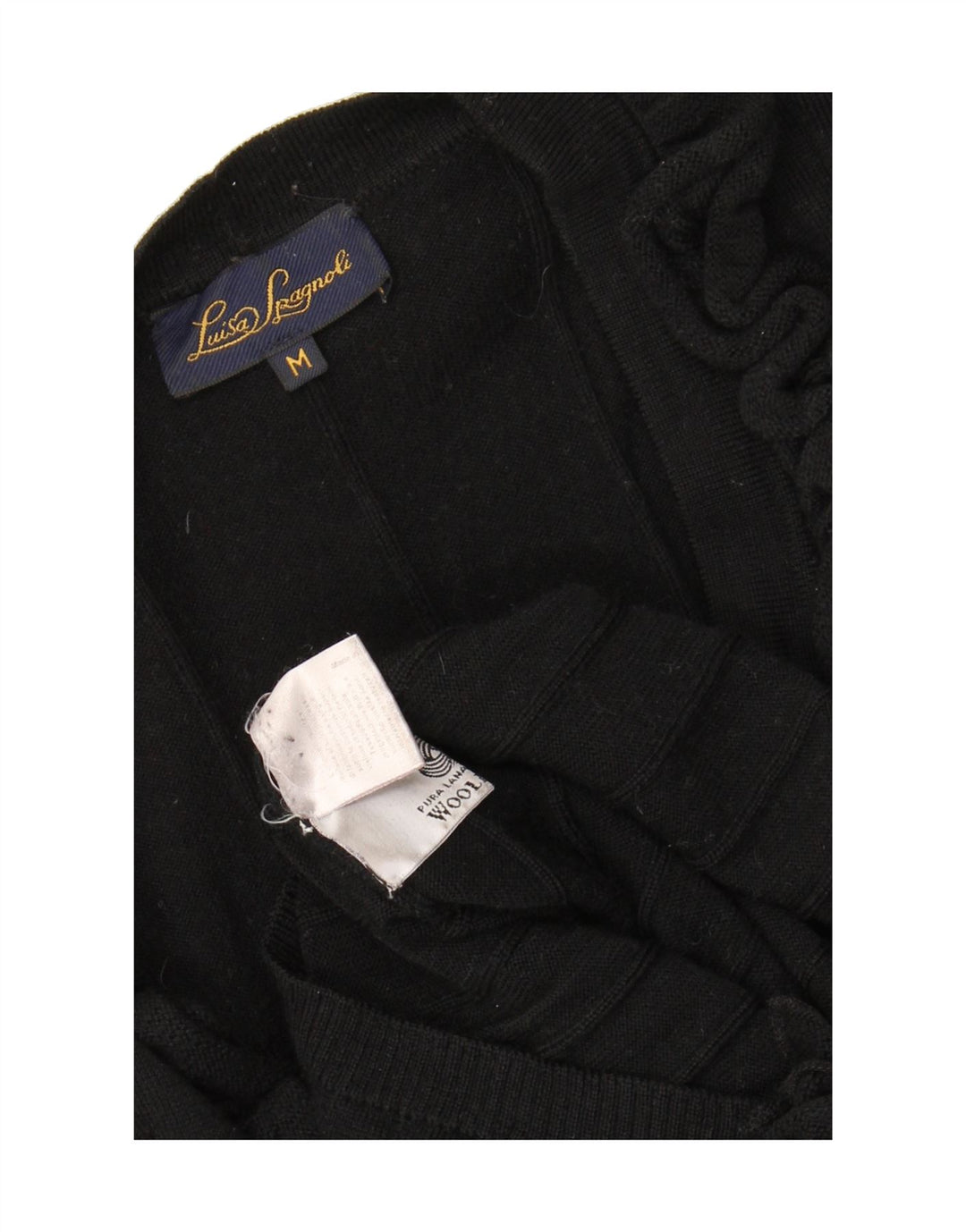 LUISA SPAGNOLI Womens Cardigan Sweater UK 12 Medium Black Wool Vintage Luisa Spagnoli and Second-Hand Luisa Spagnoli from Messina Hembry 