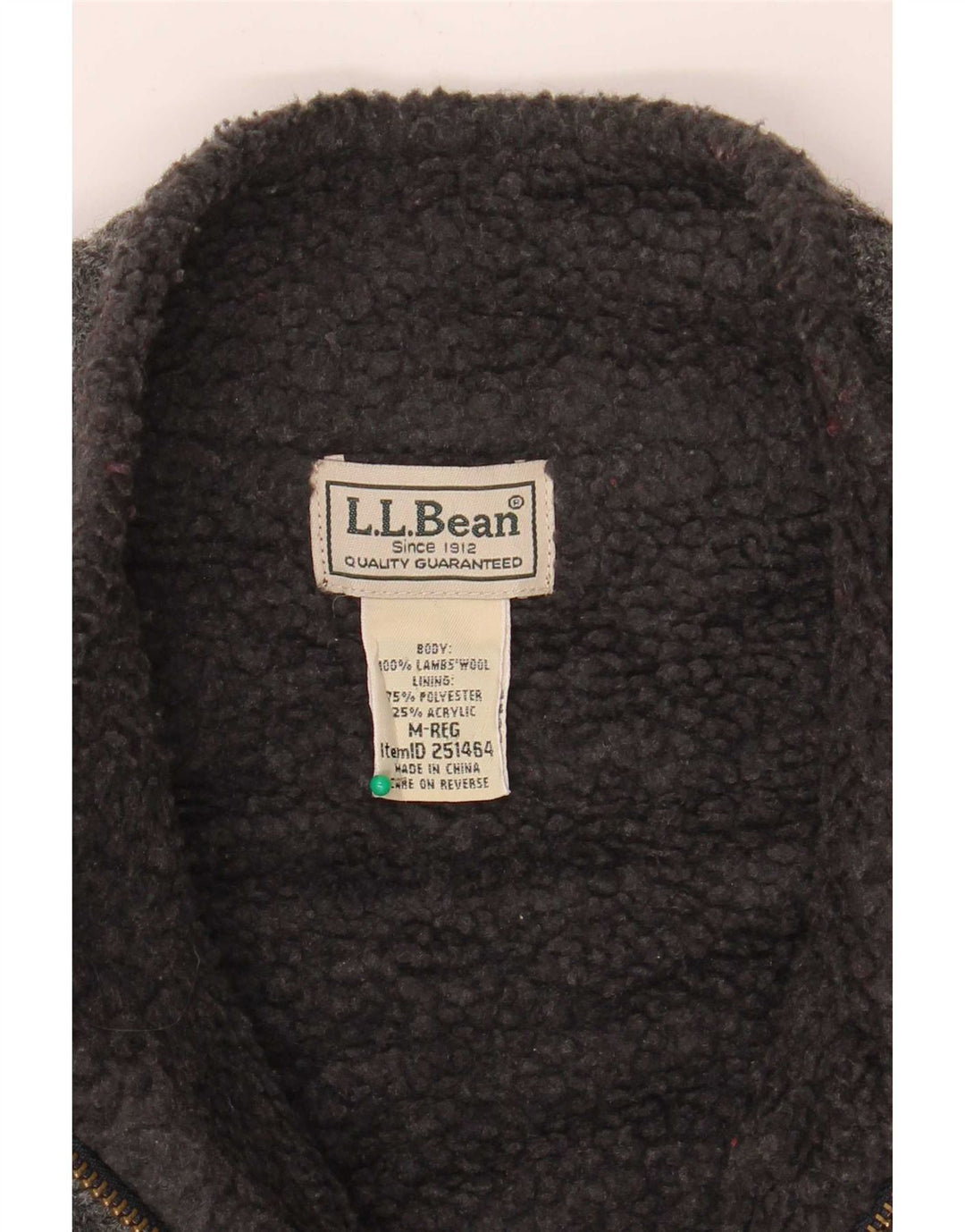 Ανδρικό πουλόβερ σέρπα ζακέτα L.L.Bean Medium Grey Lambswool