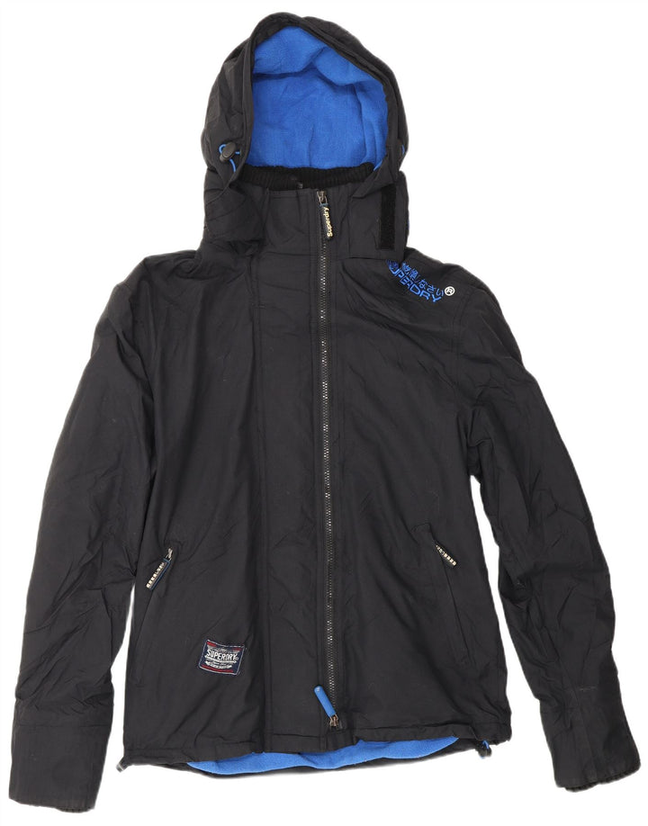 SUPERDRY Γυναικείο Windcheater με κουκούλα Windbreaker Jacket UK 14 Medium Black